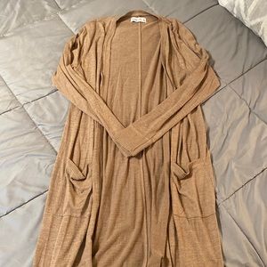 Abercrombie & Fitch women’s soft and cozy tan duster cardigan size XL